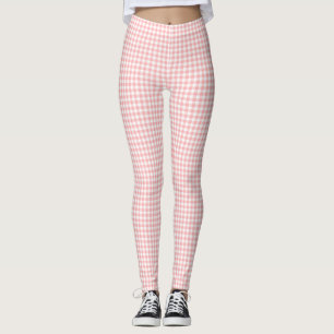 Leggings En vichy blanc rose