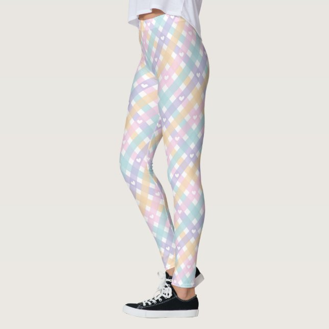 Leggings en vichy Motif Coeurs Plaids (Gauche)