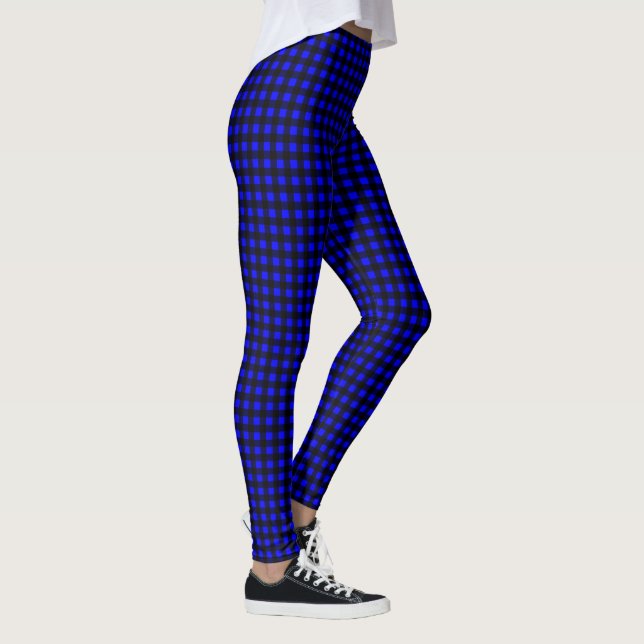 Leggings En vichy noir et bleu - Légendes (Droite)