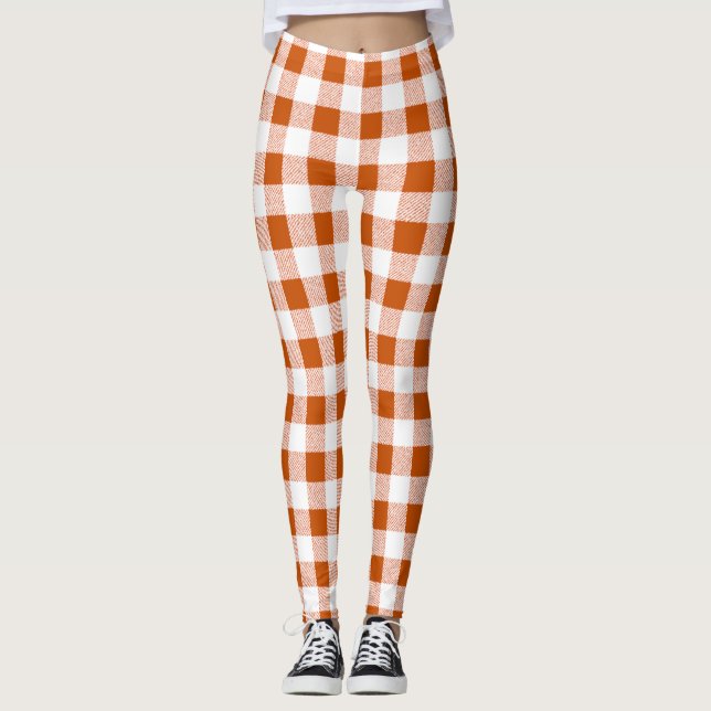 Leggings en vichy vérifier Brown (Devant)
