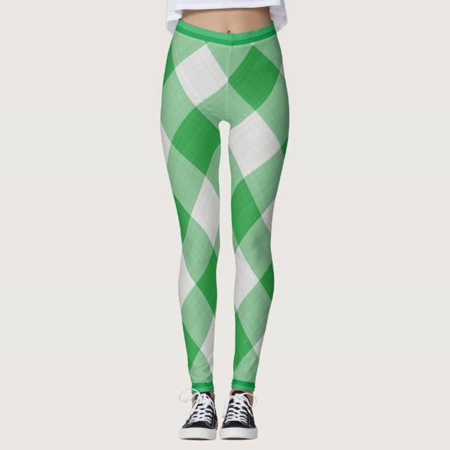 Leggings En vichy verte (Devant)