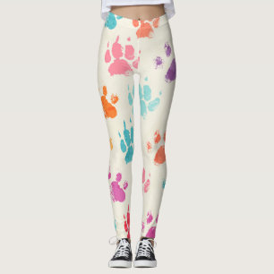 Leggings encre colorée, pattes de chien désagréable