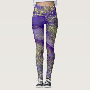 Leggings Encre d'alcool Abstraite Pommes riches en or