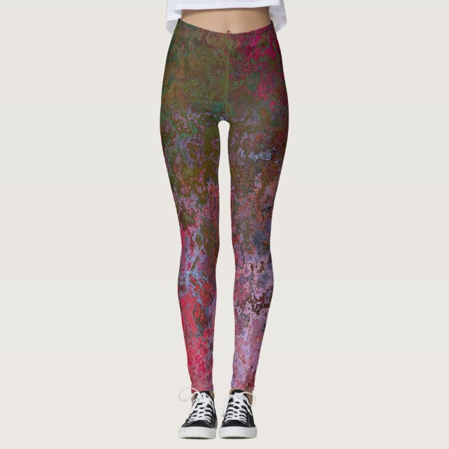 Leggings Encre d'alcool foncé Abstraite (Devant)