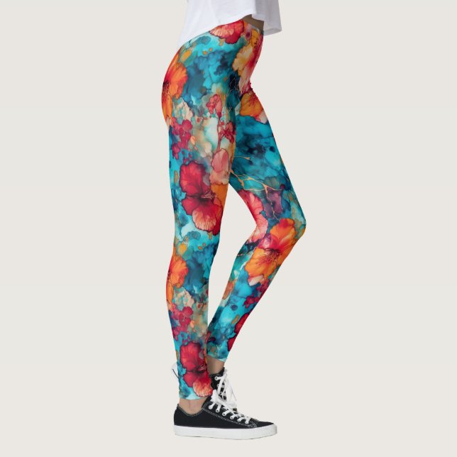 Leggings Encre d'alcool hawaïenne (Droite)