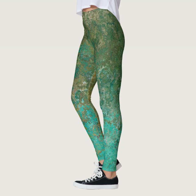 Leggings Encre d'alcool inspirée de l'océan Abstraite (Gauche)