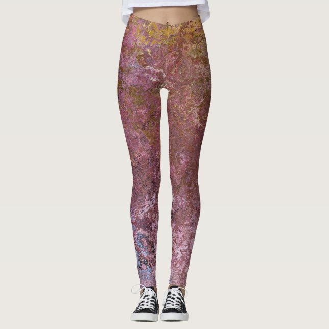 Leggings Encre d'alcool terrestre Abstraite (Devant)