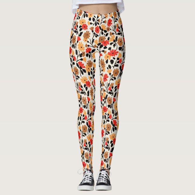 Leggings Endleaves of Art floral pattern (Devant)