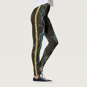 Leggings Énergie Électrique Avec Des Rayures De Laiton