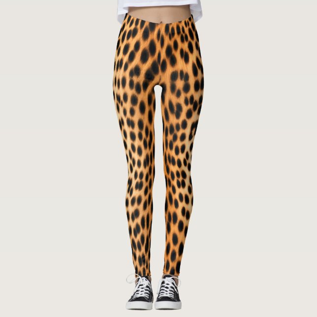 Leggings Énergie Léopard Sauvage – Mode Imprimée Animalière (Devant)