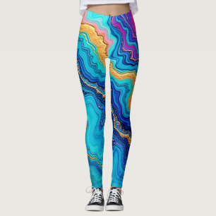 Leggings Énergie mystique sarcelle et or