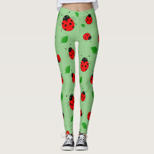 Leggings Enfants mignonne Rouge coccinelle et congé vert en