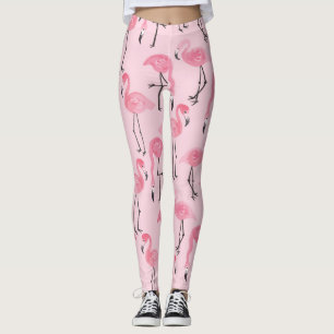 Leggings Ensemble Flamant rose rose, Motif d'été tropical.
