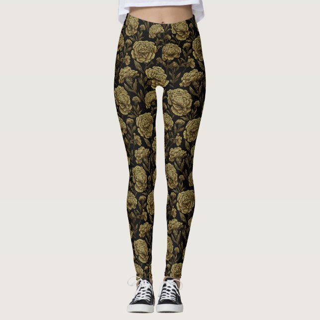 Leggings Ensembles Cadeaux à Thème Œillet de Gold Active We (Devant)