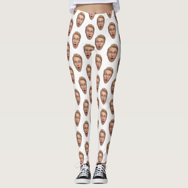 Leggings Enterrement de vie de jeune fille drôle avec visag (Devant)