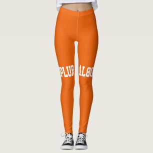 Leggings Entraînement de texte orange moderne