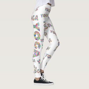 Leggings Entraînement féminin de yoga coloré à la jambe