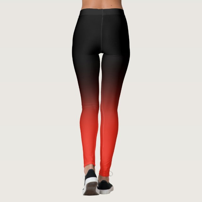Leggings Entraîneur de fitness Noir et Rouge (Dos)