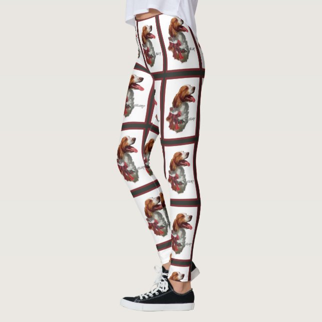 Leggings Épagneul Breton américain Noël (Gauche)