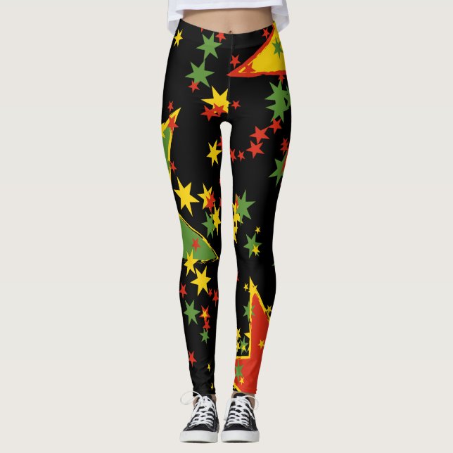 Leggings épangés de Rasta Star (Devant)