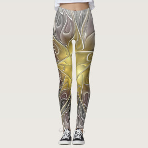Leggings Épanouissement avec fleur fractale abstraite moder