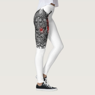 Leggings Épées de corbeaux d'Odin Mythologie Viking drapeau