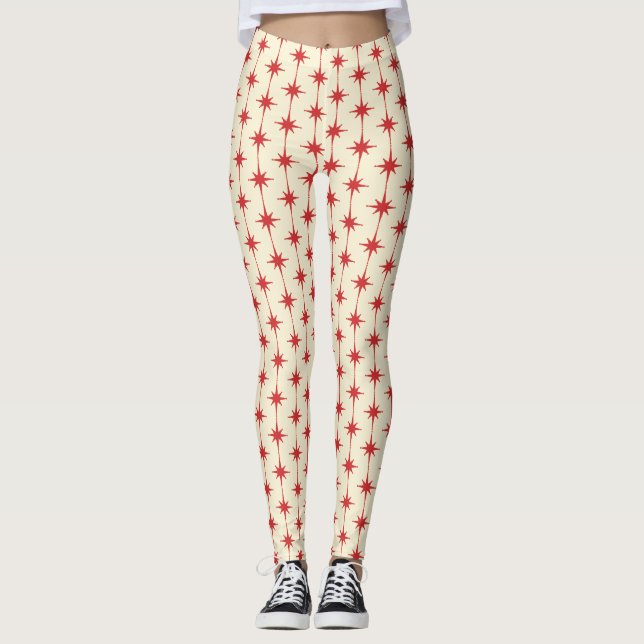 Leggings Epoque atomique les années 50 Starbursts - Retro R (Devant)