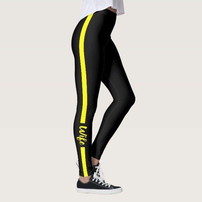Leggings Épouse du Dispatcheur de ligne jaune mince (Droite)