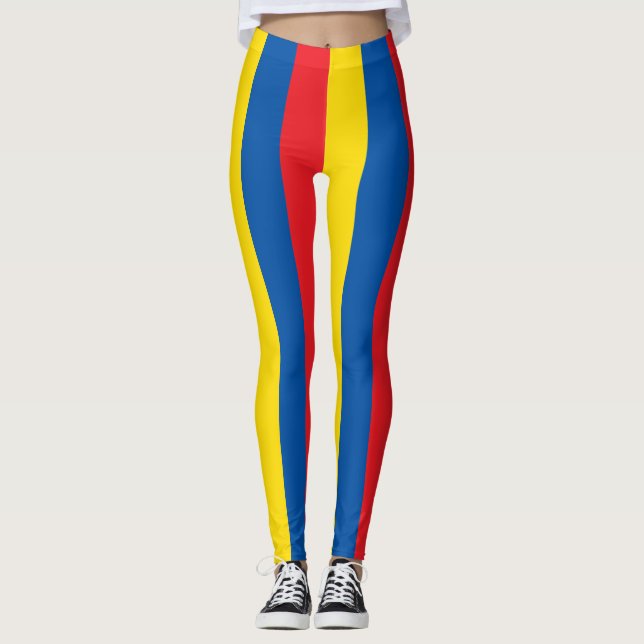 Leggings Equateur Couleurs du drapeau national triées verti (Devant)