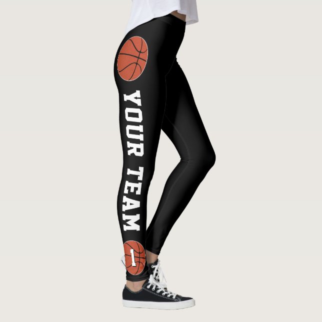 Leggings Équipe de basket-ball personnalisée Nom et numéro  (Droite)