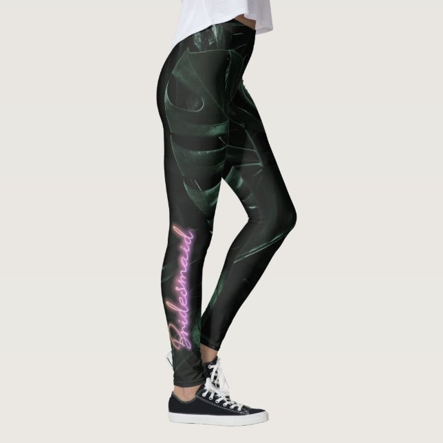 Leggings Équipe de la mariée | La mariée de Tropical Palms (Droite)