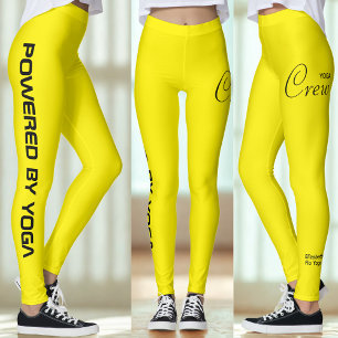 Leggings Équipe de yoga à impression personnalisée jaune vi