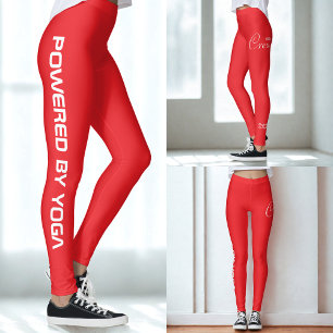 Leggings Équipe de yoga à impression personnalisée Rouge vi