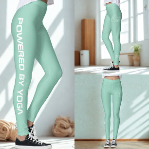 Leggings Équipe de yoga à impression personnalisée sarcelle