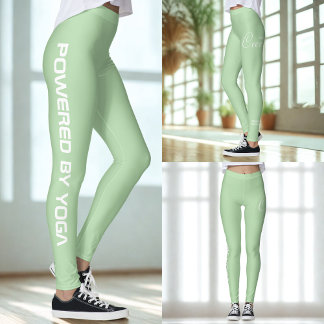 Leggings Équipe de yoga à impression personnalisée vert pâl