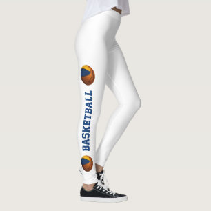 Leggings équipe d'or bleu filles basketball