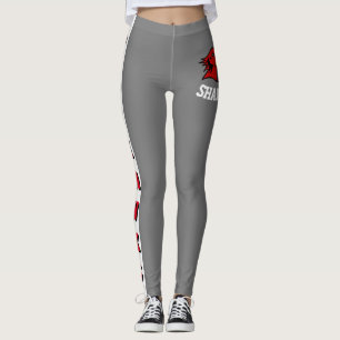 Leggings Équipe et ventilateur gris/blanc/rouge mascotte