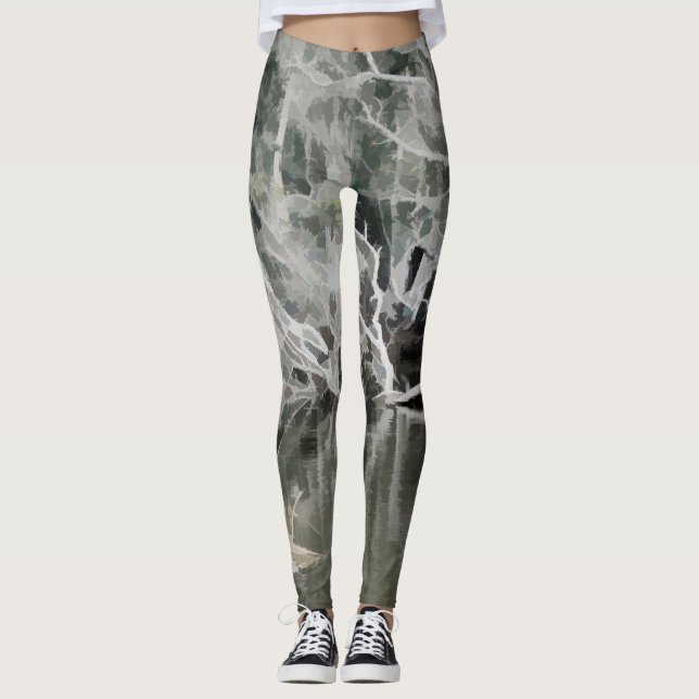Leggings Erie Jungle en noir et blanc (Devant)