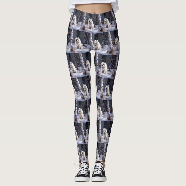 Leggings Eskimo Américain Noël sous la neige (Devant)