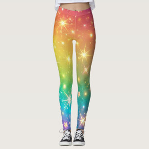 Leggings Espace étoile arc-en-ciel coloré