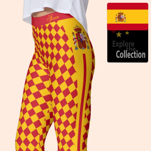 Leggings Espagne leggings, mode, drapeau espagnol (Créateur téléchargé)