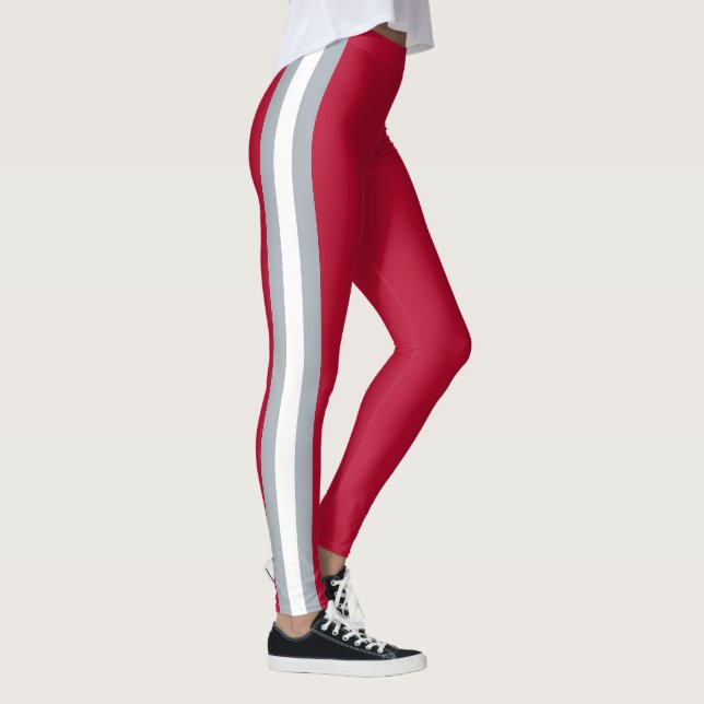 Leggings Esprit d'équipe de l'Ohio sur Écarlate avec Gris e (Droite)