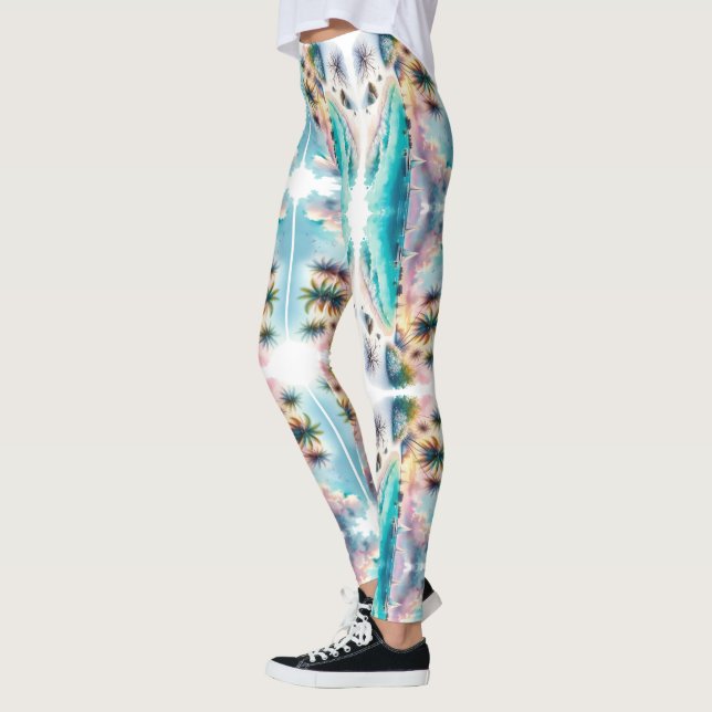 Leggings Esquisse de luxe des Maldives | (Gauche)