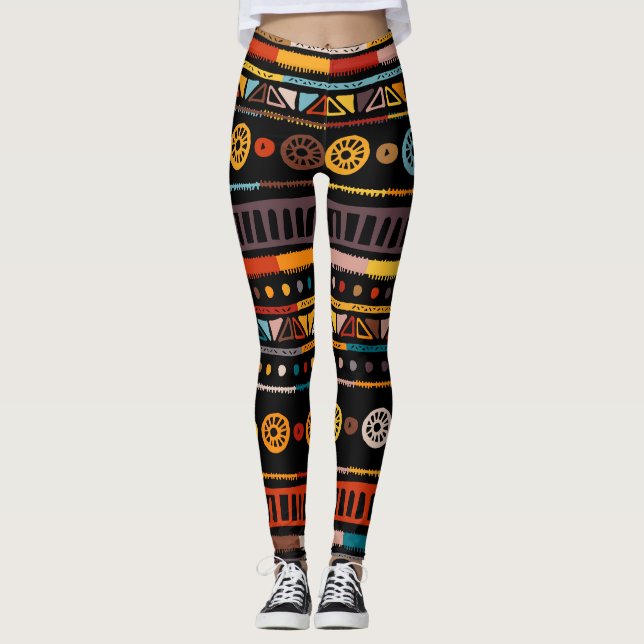 Leggings Essence des Amérindiens : Ethnic Vintage (Devant)