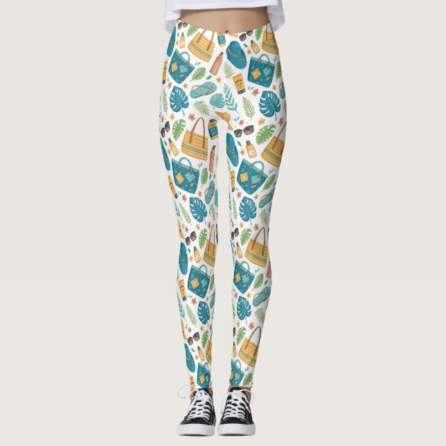 Leggings Essentiels d'été de plage Motif (1) (Devant)
