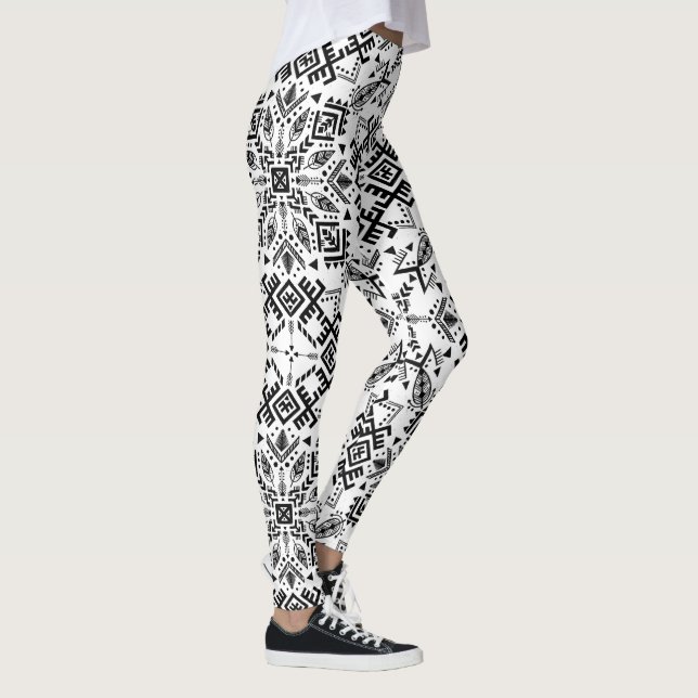 Leggings Estampado de Tejido Artesanal | Efecto Punto Boho  (Droite)