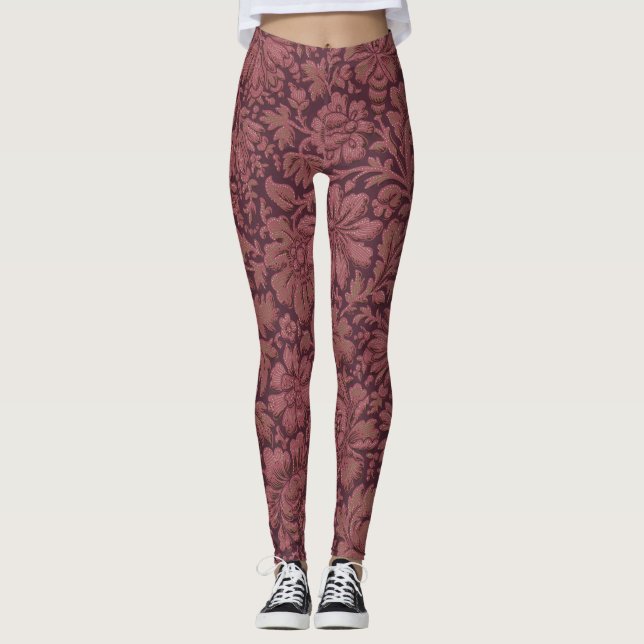 Leggings Esthétique vintage sur toute l'impression florale (Devant)