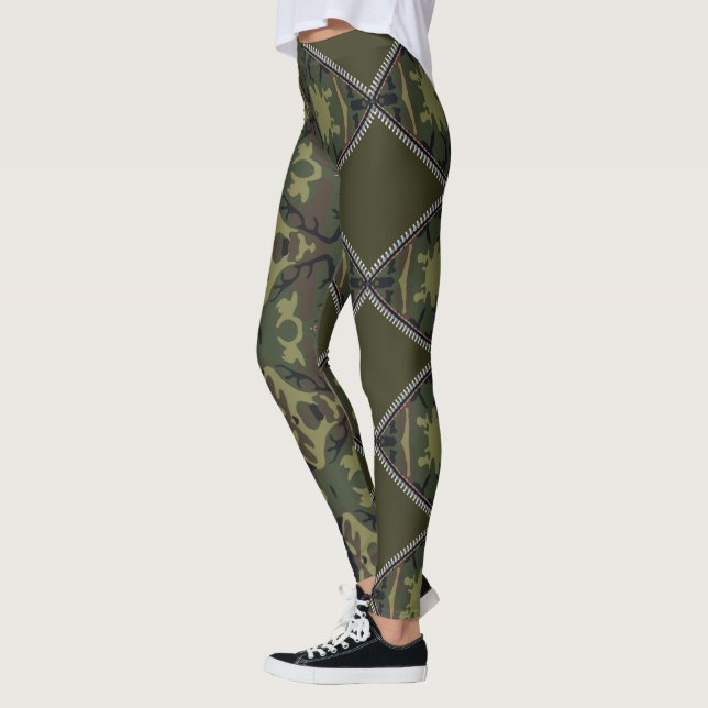 Leggings estilo militar con cortes de cremallera (Gauche)