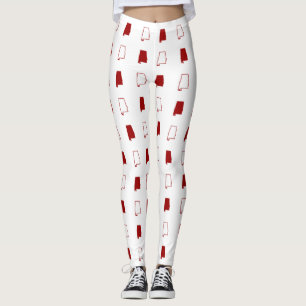 Leggings État cramoisi et blanc de motif d'Alabama