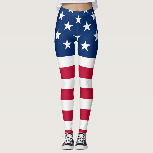Leggings États-Unis Drapeau américain étoiles et rayures (Devant)